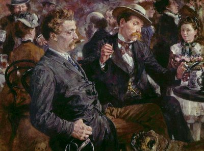 At the Beer Garden by Adolph Menzel